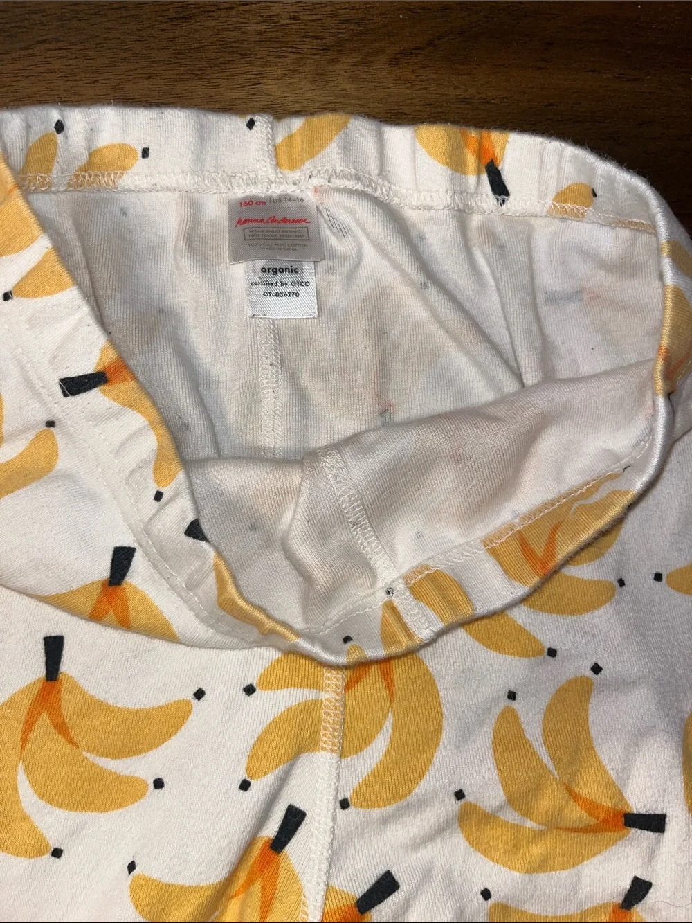 Hanna Andersson 2 pc pajamas size 14-16 Bananas